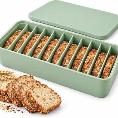🍞11-Slot Silicone Bread Freezer Box 一 Keep Sourdough slices Separate