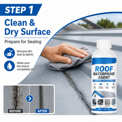 Roof Waterproof Agent|Stop roof leaks fast with our transparent leak‑seal formula🏠