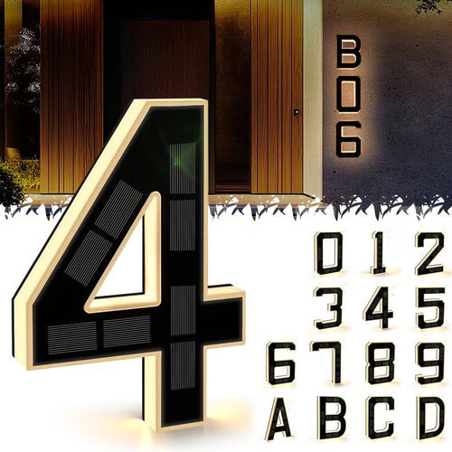 ☀️ Solar LED Illuminated House Numbers