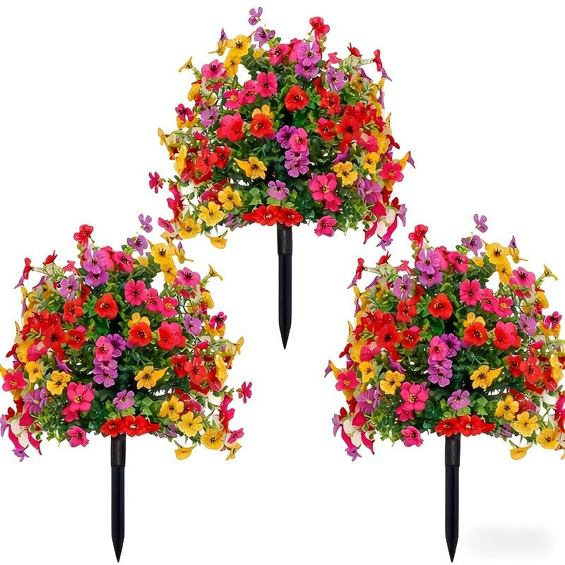 Artificial Outdoor Fake Flowers with Ground Stake