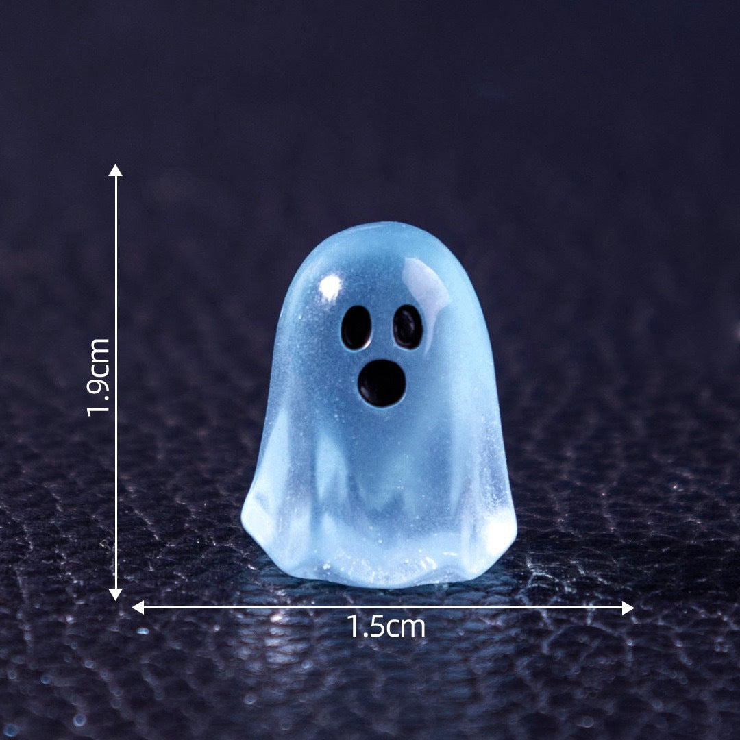 40PSC -Mini Resin Glow in the Dark Ghost Figurines|6 Colors, Glow in the Dark