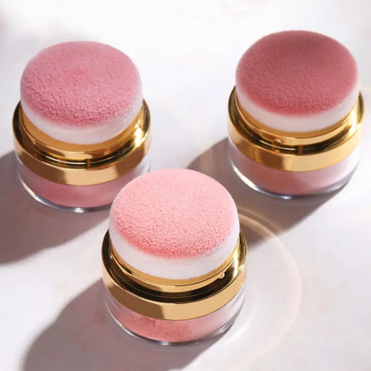 💄3-in-1 Loose Powder Blush – Blush for the time-strapped; quick application; includes a small mirror.
