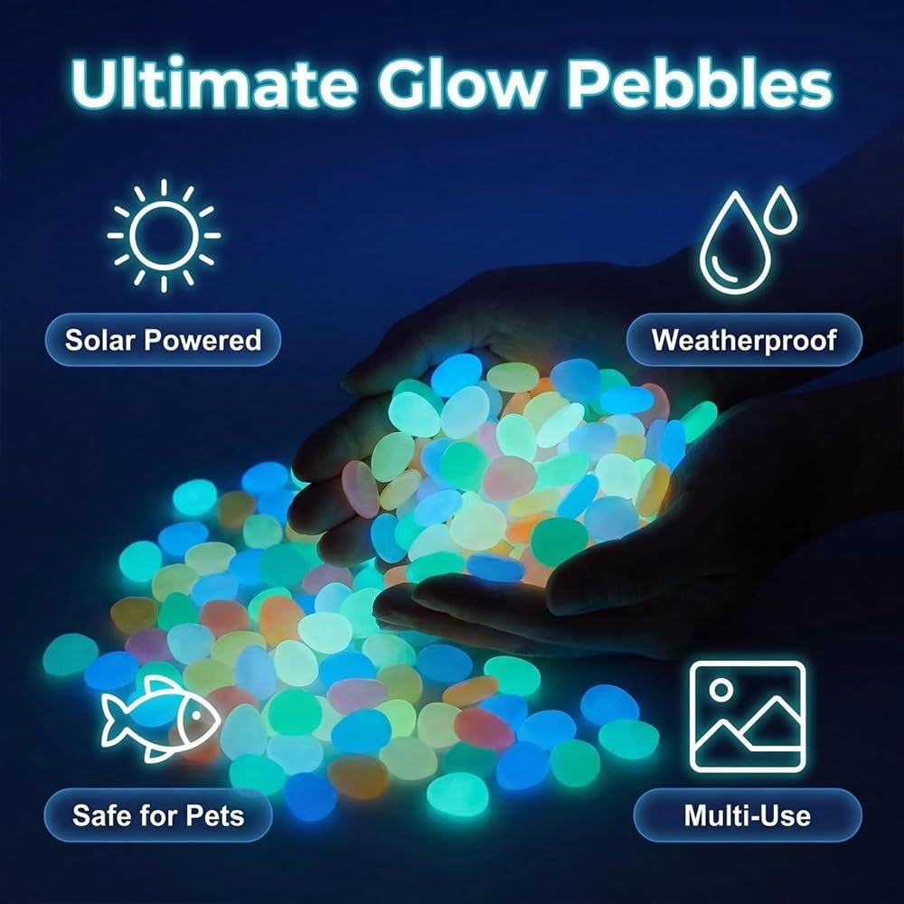 🌈Colorful Glow-in-the-Dark Garden Stones