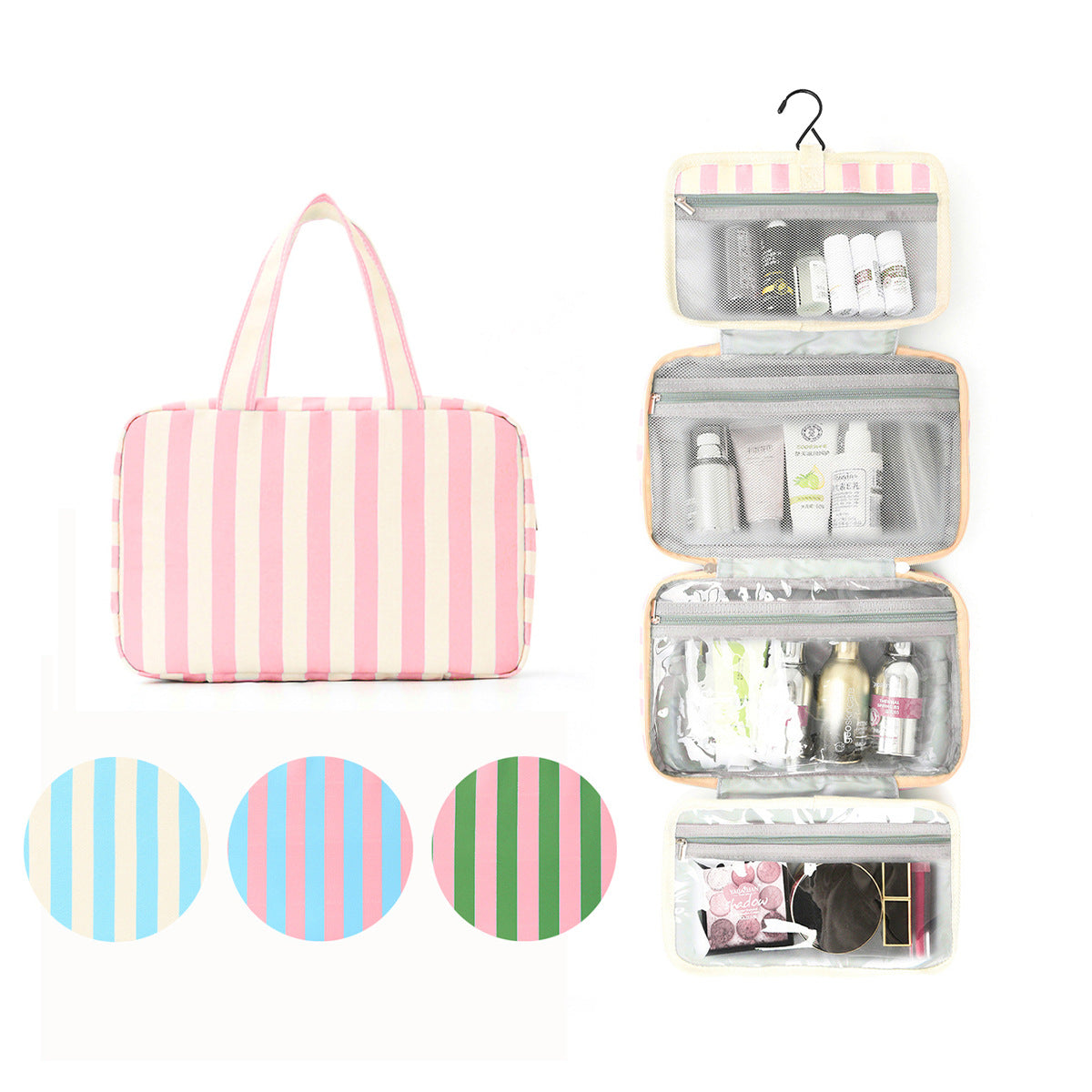 🎀 Hanging Travel Toiletry Bag | Multi-Compartment Waterproof Makeup Organizer