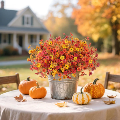 🏵️10 Pcs Artificial Flowers for Outdoor Decoration|UV-resistant autumn floral sprays