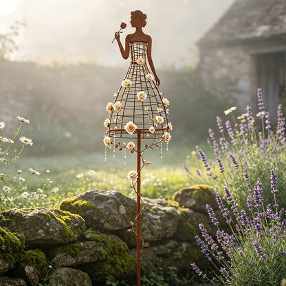 🌹💃Rust-Style Female Dress Plant Climbing Trellis -  Like a Garden Princess in Full Bloom