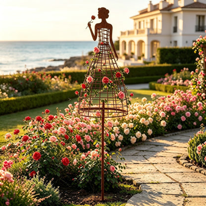 🌹💃Rust-Style Female Dress Plant Climbing Trellis -  Like a Garden Princess in Full Bloom