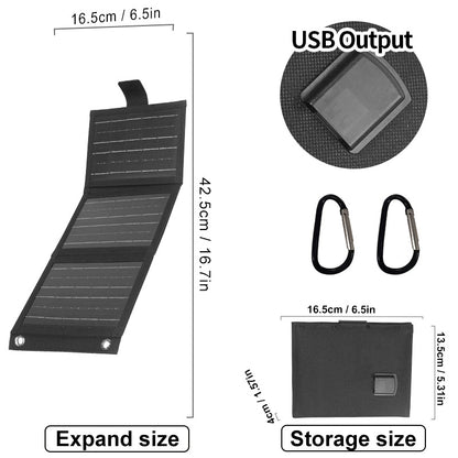 ☀️Tri-fold Solar Charger Bag – 10W Portable Solar Power Bank