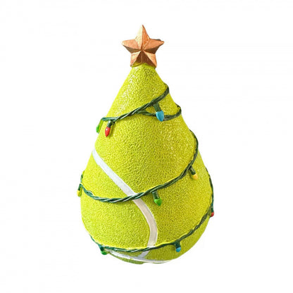 🎄 Sport Ball Mini Tabletop Christmas Tree Ornament | Resin Holiday Desktop Figurine, Christmas Gift for Sports Fans