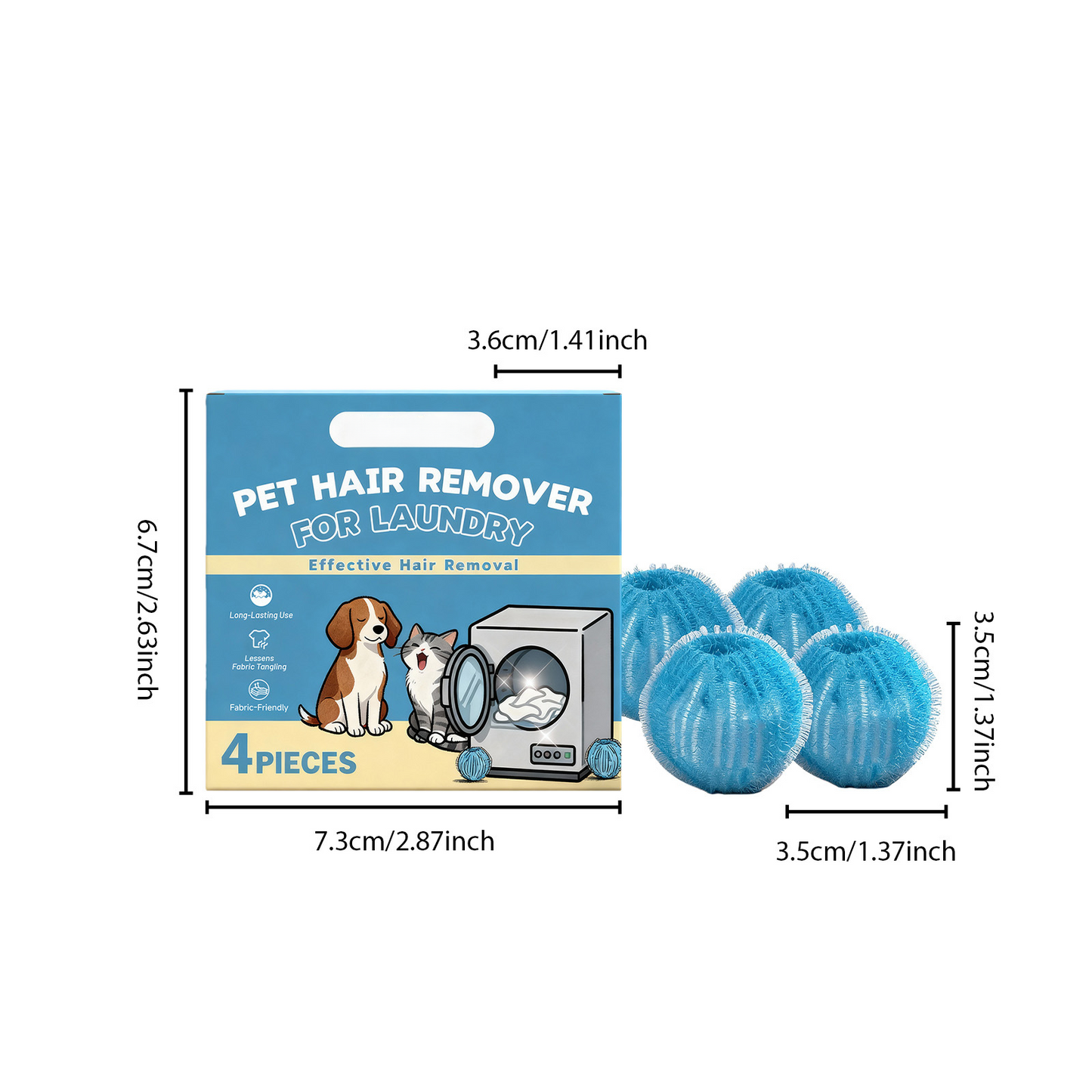 🐶🐱 Reusable Pet Hair Removal Laundry Balls-8 Pieces