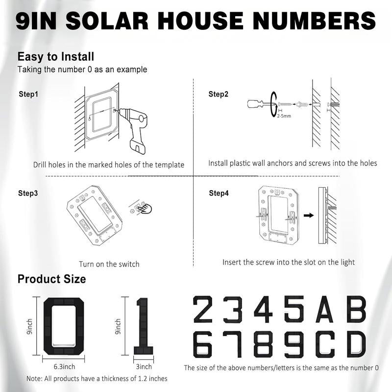 ☀️ Solar LED Illuminated House Numbers