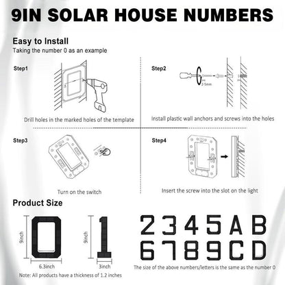 ☀️ Solar LED Illuminated House Numbers