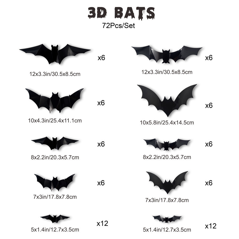 🦇3D LED Glowing Bat Stickers | Halloween Decorations