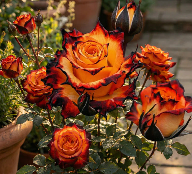 🌹 Rare Patterned Rainbow Rose Seeds