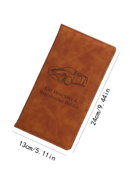 🚗 Car Registration & Insurance Document Holder | Premium PU Leather Vehicle Document Wallet