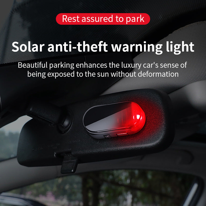 🚨Solar-Powered Simulated Car Alarm Light （2PCS）– Light-Sensing LED Security Warning Flasher