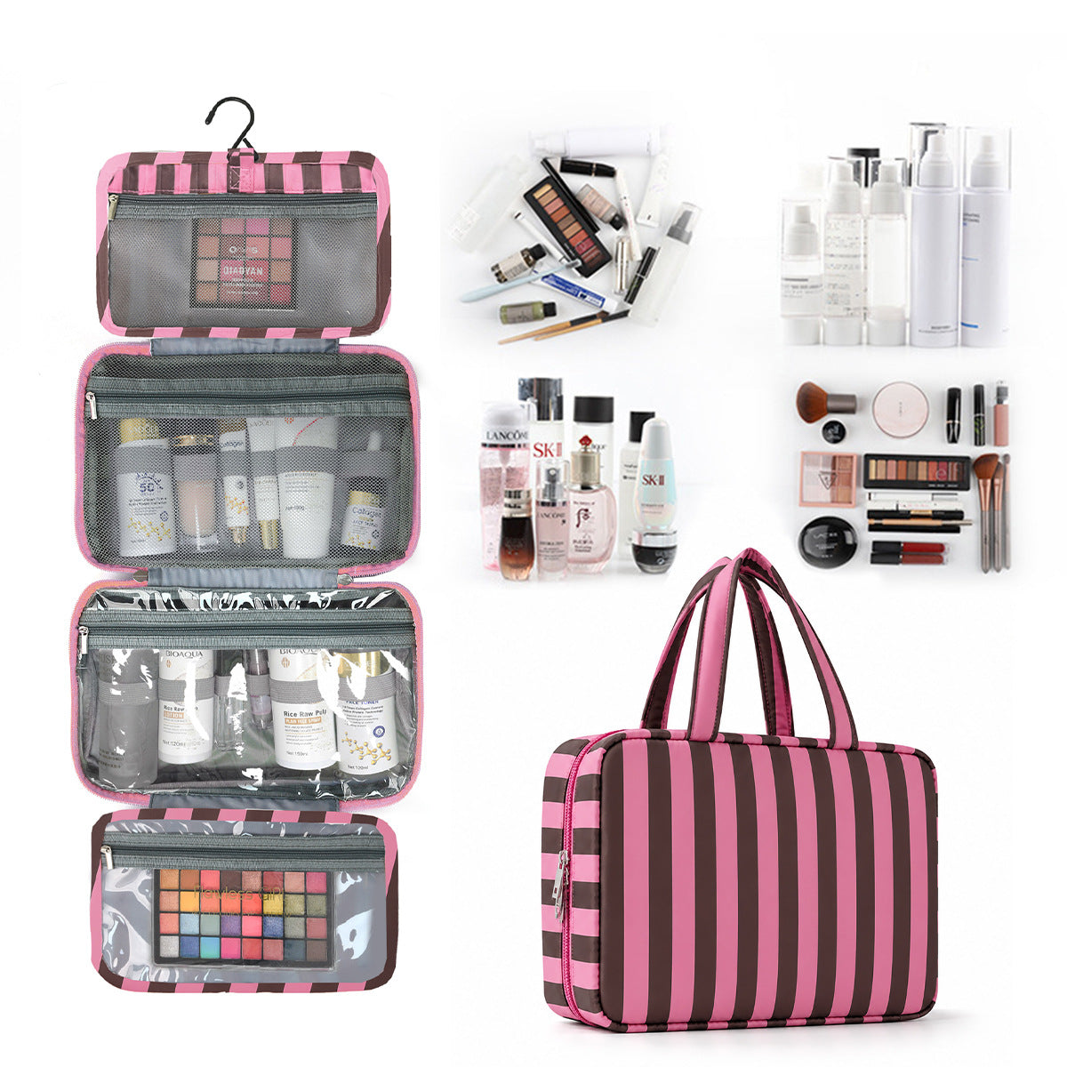 🎀 Hanging Travel Toiletry Bag | Multi-Compartment Waterproof Makeup Organizer