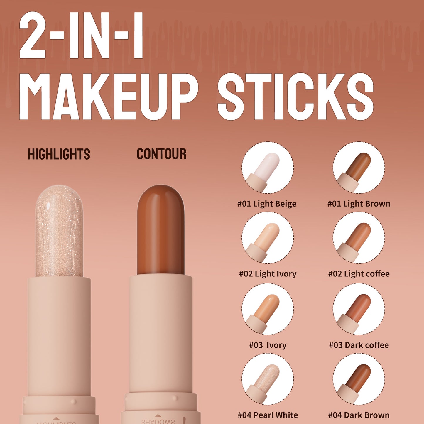 ✨2‑in‑1 Highlight & Contour Stick
