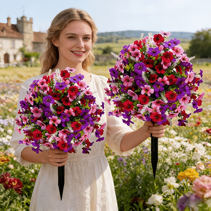 Artificial Outdoor Fake Flowers with Ground Stake