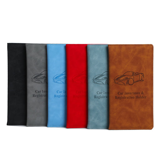 🚗 Car Registration & Insurance Document Holder | Premium PU Leather Vehicle Document Wallet