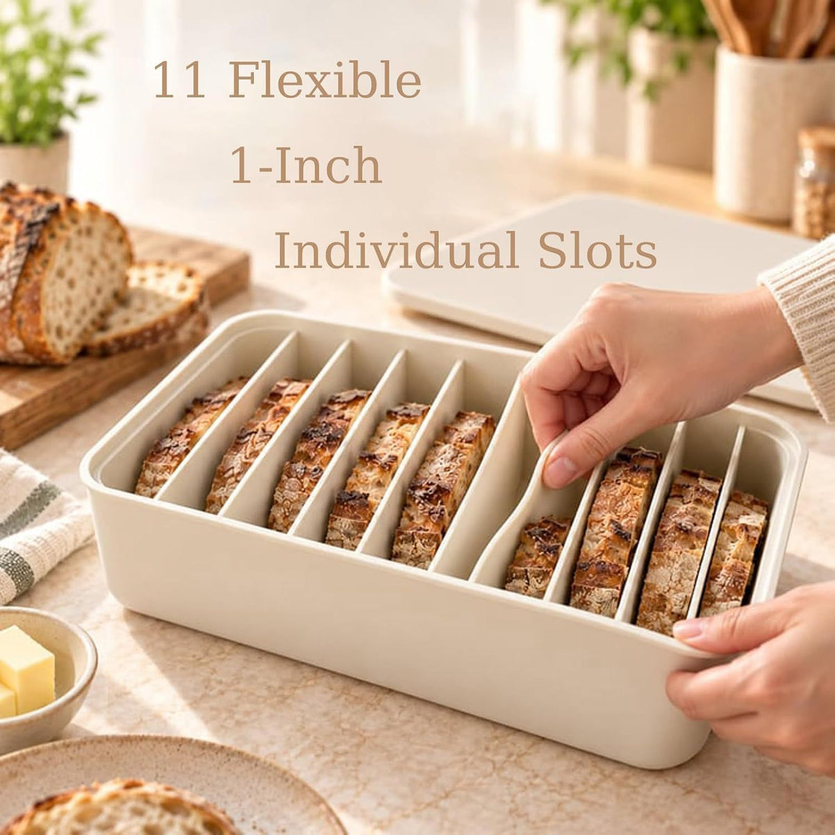 🍞11-Slot Silicone Bread Freezer Box 一 Keep Sourdough slices Separate