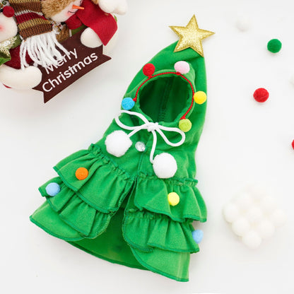 🎄 Christmas Tree Pet Costume | Cute Hooded Cape for Dogs & Cats🐕