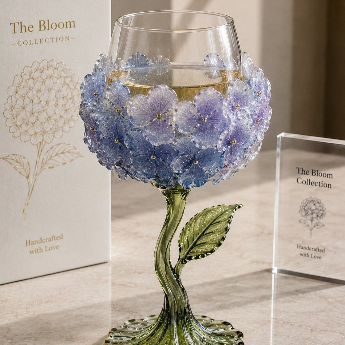 🌹 Exquisite Handcrafted Floral Art Glass Stemware