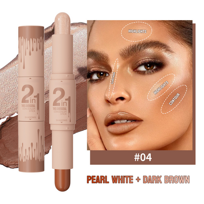 ✨2‑in‑1 Highlight & Contour Stick