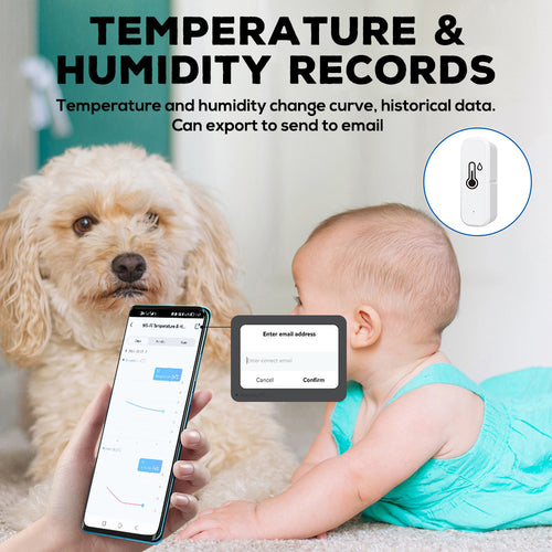 🌡️ WiFi Temperature Humidity Sensor, Smart Bluetooth Hygrometer Thermometer with App Alert, Remote Monitor for Home Baby Room Greenhouse