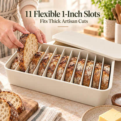 🍞11-Slot Silicone Bread Freezer Box 一 Keep Sourdough slices Separate