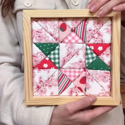 DIY Fabric Art Kit | No-Sew Fabric Mosaic Wall Art Craft with Frame & Tools