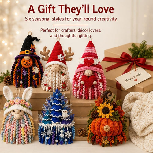 🔥LAST DAY 50% OFF - 🧶 DIY Seasonal 3D Crochet Door Hanger Kit Collection | Coordinated Yarn, Filling, Accessories & Step-by-Step Instructions Included 💕