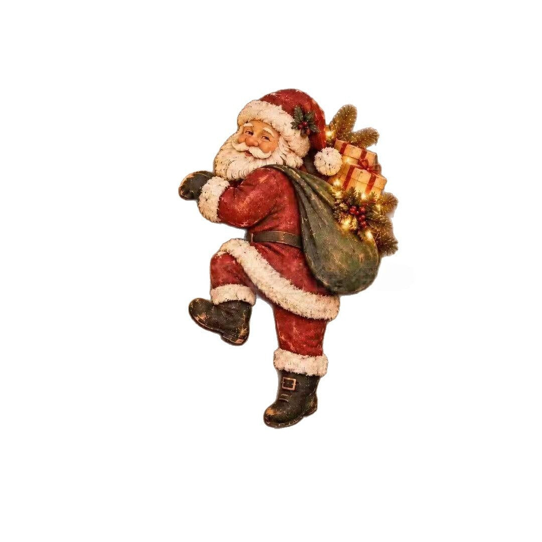 🎅💡Climbing Santa Fence Christmas Decor with Remote LED Lights