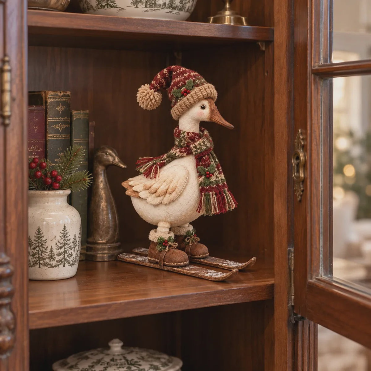 🎄Vintage-Style Christmas Goose Figurine | Vintage Farmhouse Christmas Goose Statue