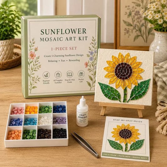 🪴 Garden Mosaic Art Craft Kit | Beginner Friendly DIY Glass Tile Mosaic Painting Set