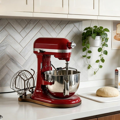 🌟Stand Mixer Sliding Tray | Wooden Mover Board with Attachment Storage Pegs