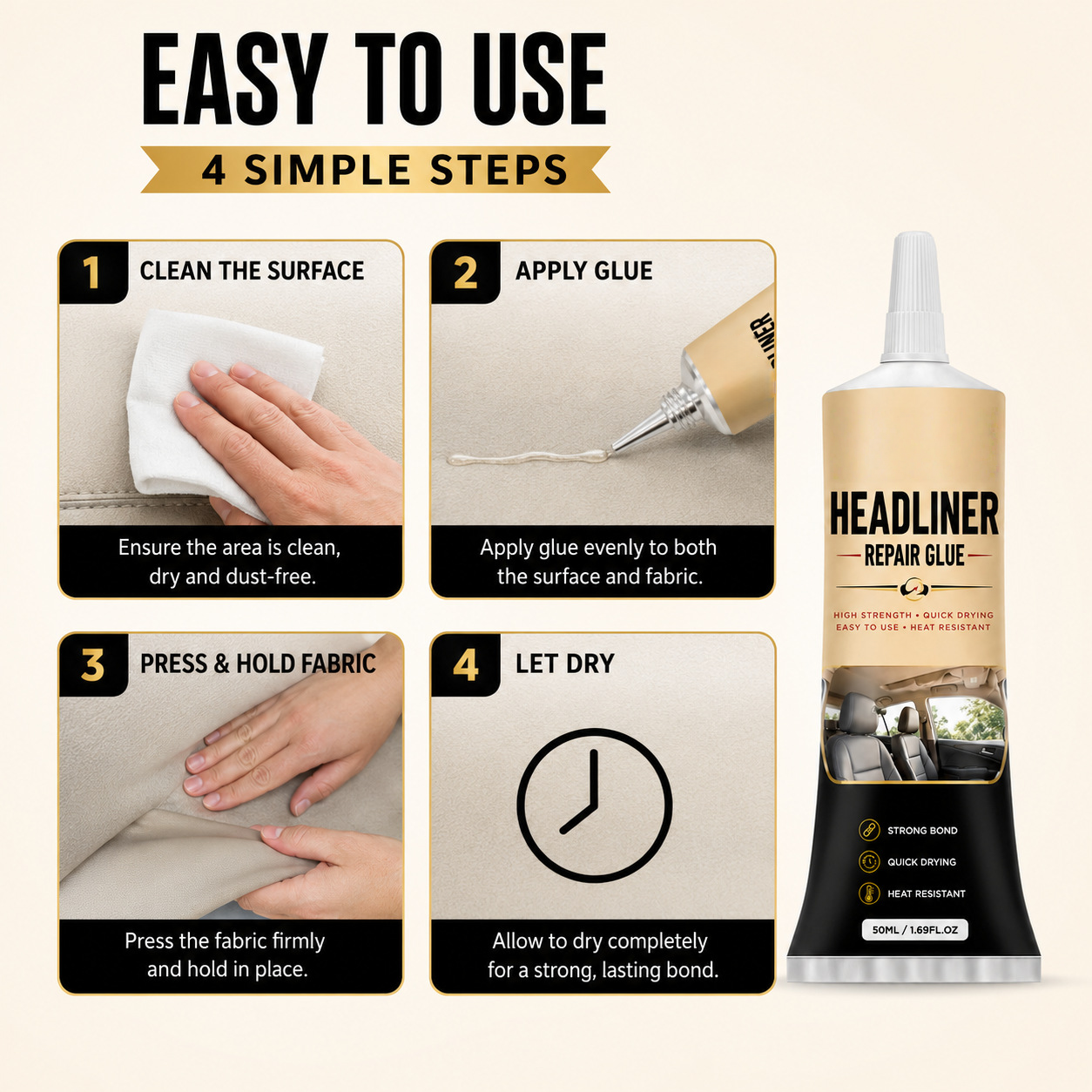 🚗Car Headliner Repair Glue | Automotive Interior Fabric Adhesive