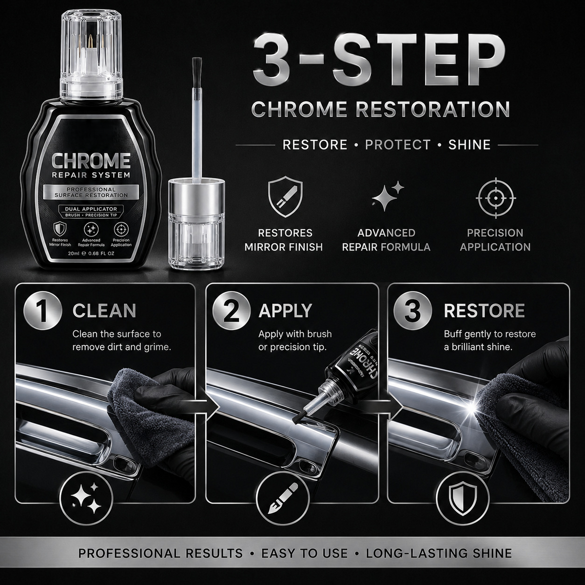 Professional Chrome Repair Pen| Professional Metal Chrome Touch-Up Liquid