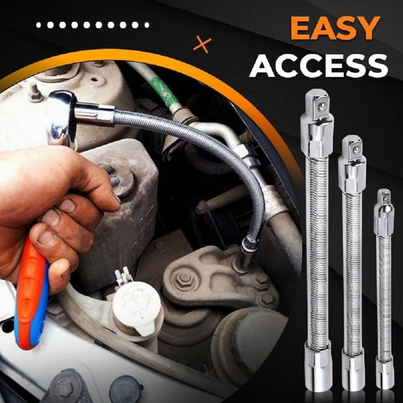 💫3-piece set Flexible Spring‑Steel Socket Extension Rod Set