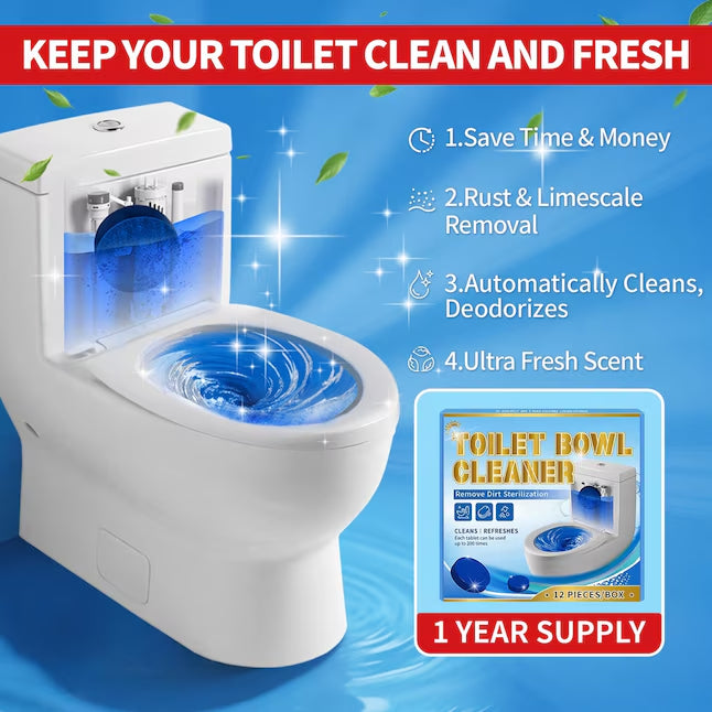 🚽Toilet Tank Cleaner Tablets, Long Lasting Deodorizing Blue Tabs