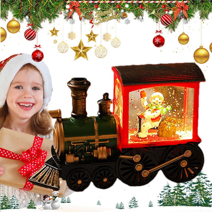 🎄Christmas train ornament with snowflake lights❄️