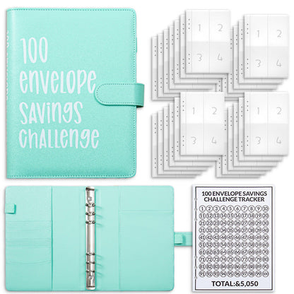 💰100-Day Money-Saving & Savings Logbook--$5,050 Savings Challenge Binder