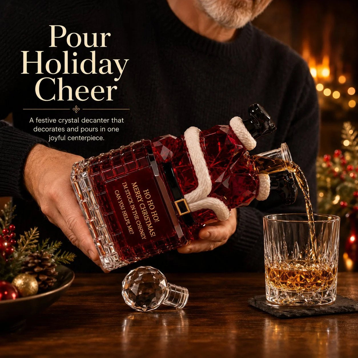 🎅 Crystal Santa Decanter