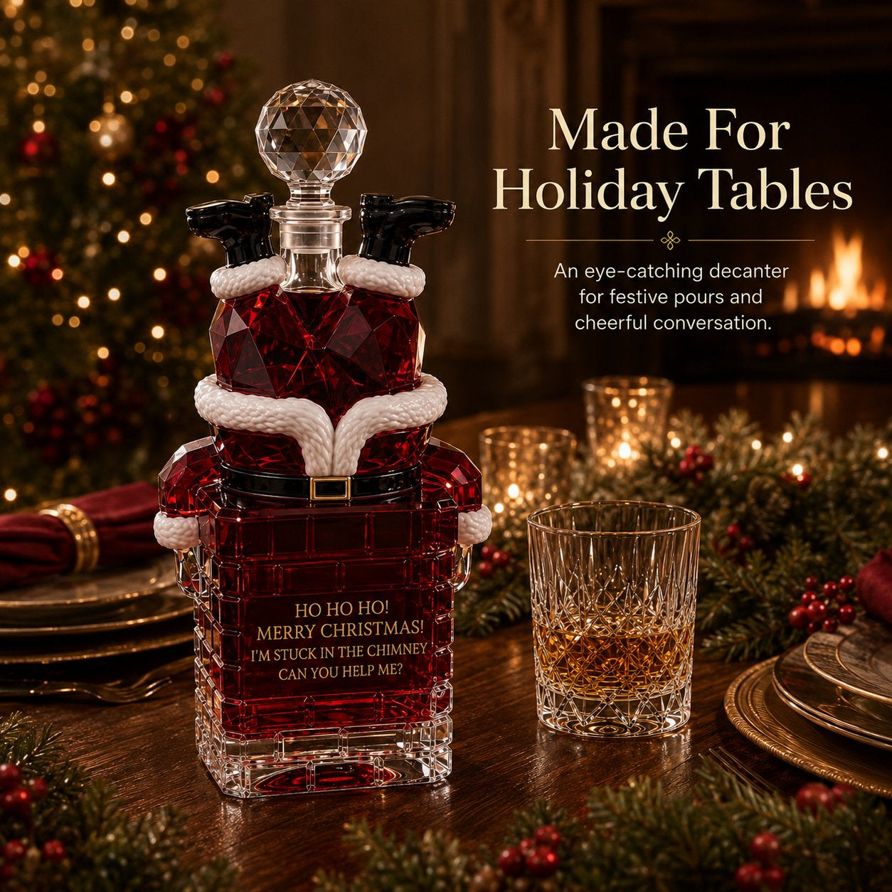 🎅 Crystal Santa Decanter