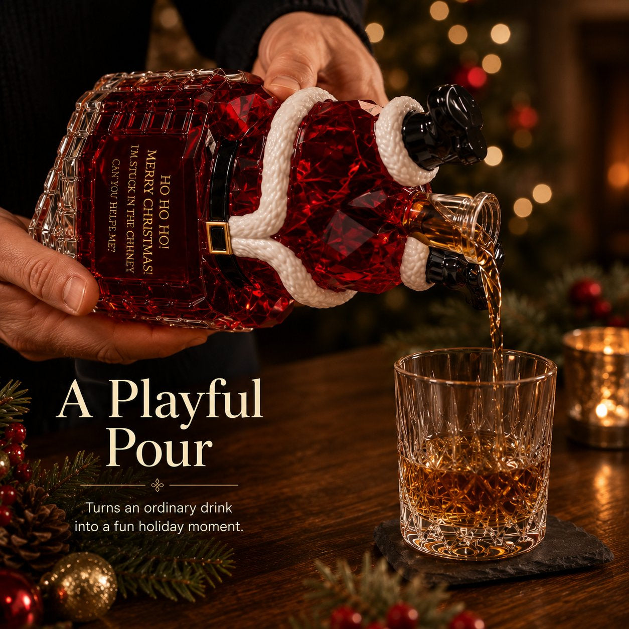 🎅 Crystal Santa Decanter