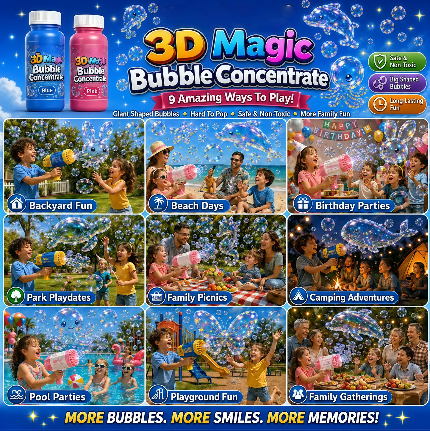 🫧 Super 3D Magic Bubble Concentrate —— Animal & Ocean Fantasy Theme