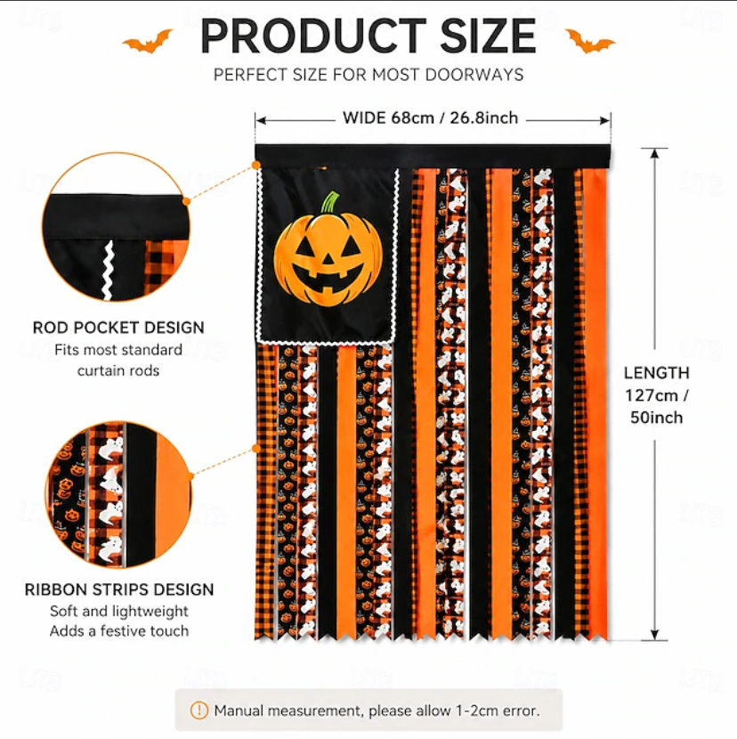 🎃Halloween Flag Pumpkin Fabric Ribbon