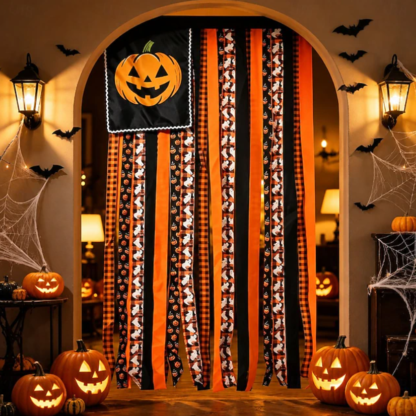 🎃Halloween Flag Pumpkin Fabric Ribbon