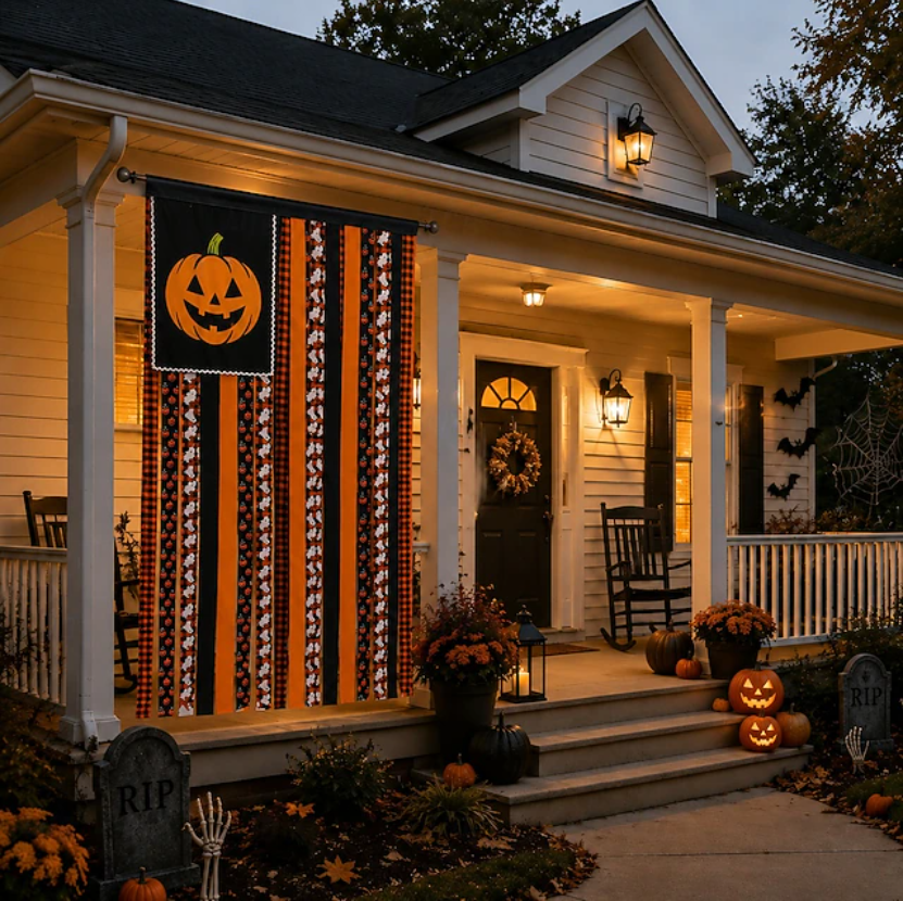 🎃Halloween Flag Pumpkin Fabric Ribbon
