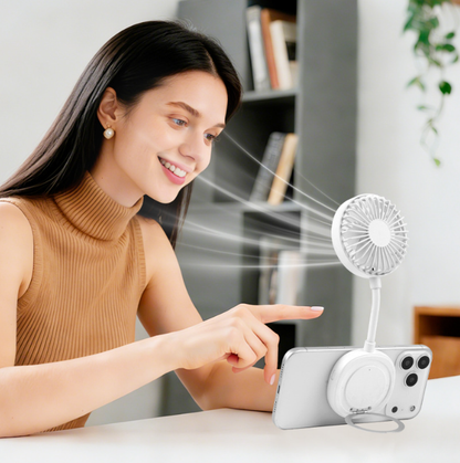 🌬️Magnetic Phone Back Mini Fan | Rechargeable Flexible Gooseneck Portable Fan